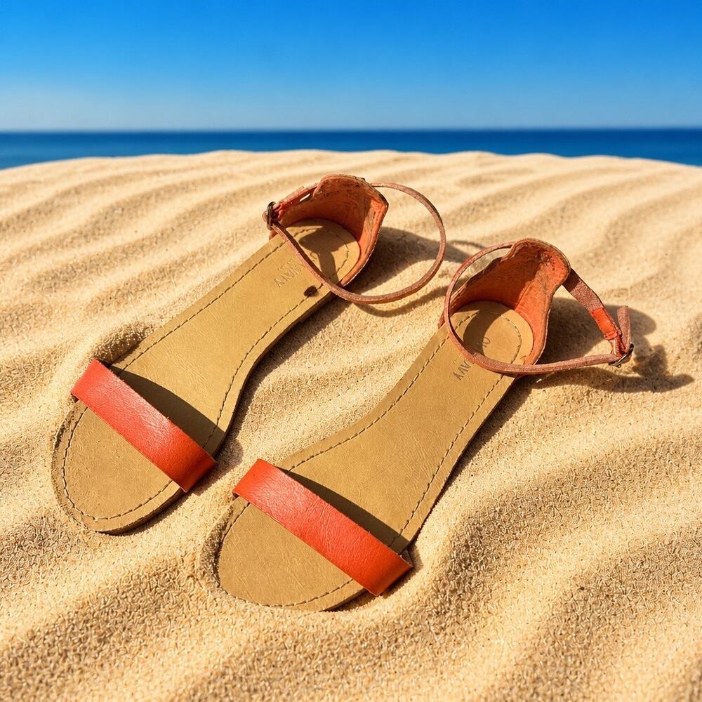 Old Navy Ankle Strap Pink Sandals Women 9 Minimalist Casual Beachy Summer Casual